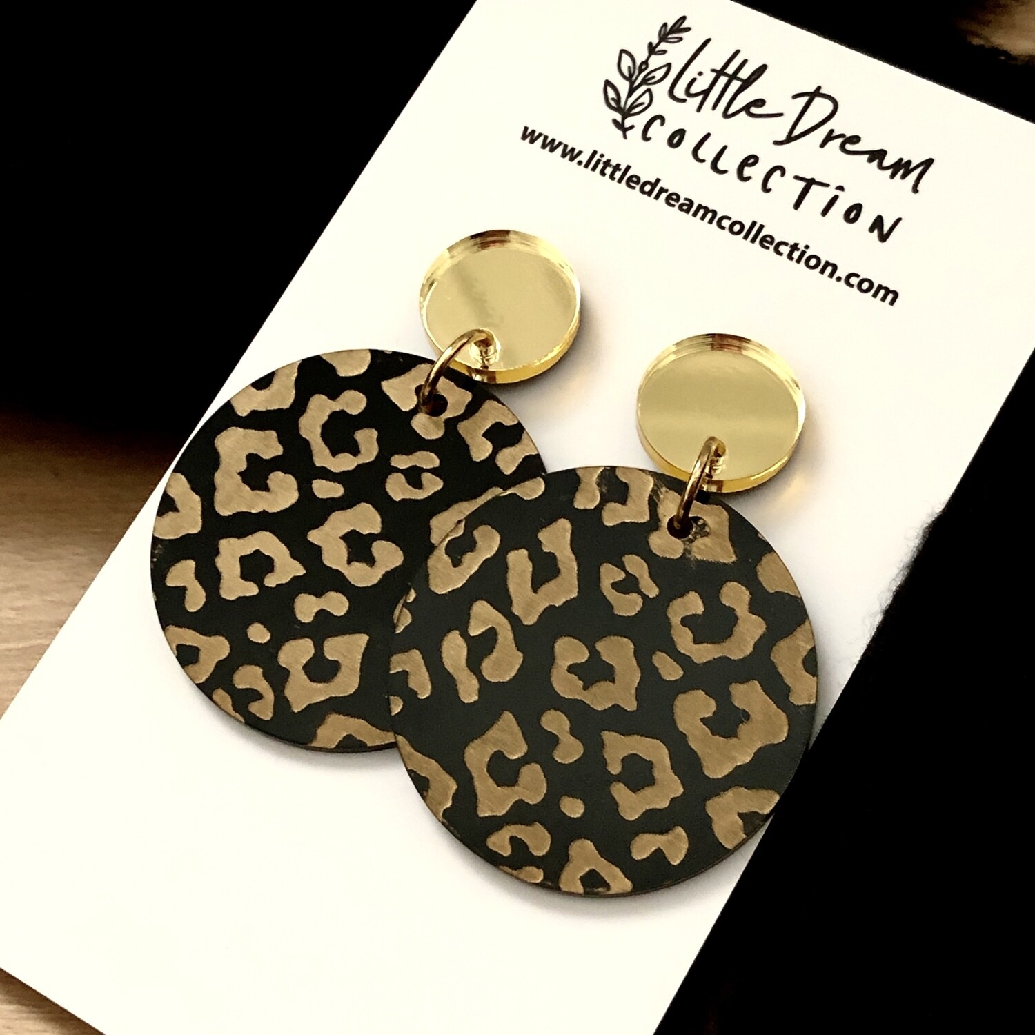 Leopard print acrylic earrings