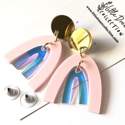 Rainbow Earrings | Rainbow Mirror or Iridescent Earrings