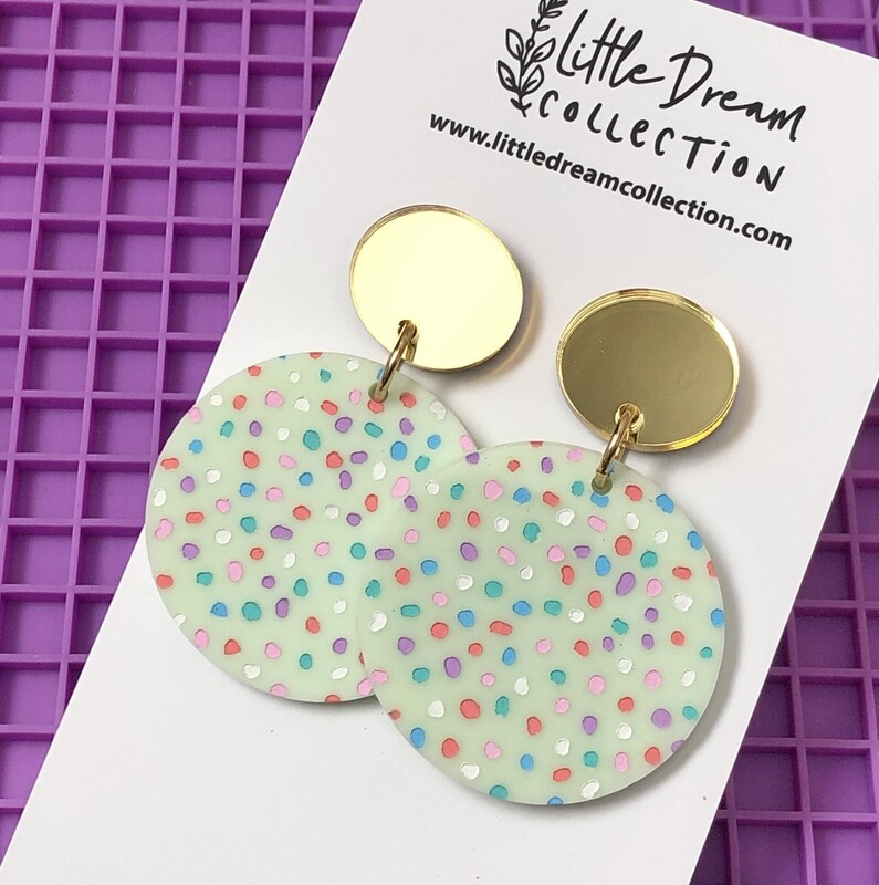 Spotty Pastel Acrylic Dangle Earrings