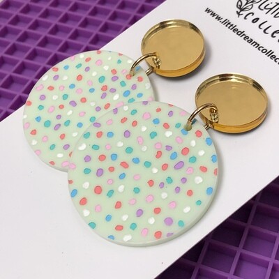 Spotty Pastel Acrylic Dangle Earrings