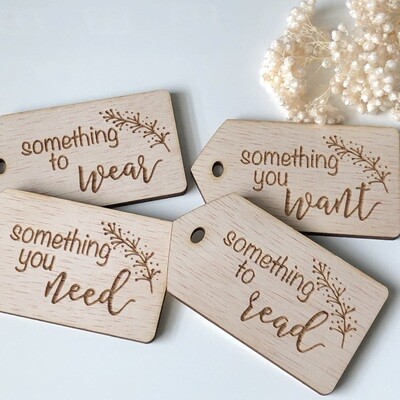 Need, Want, Read, Wear Tags