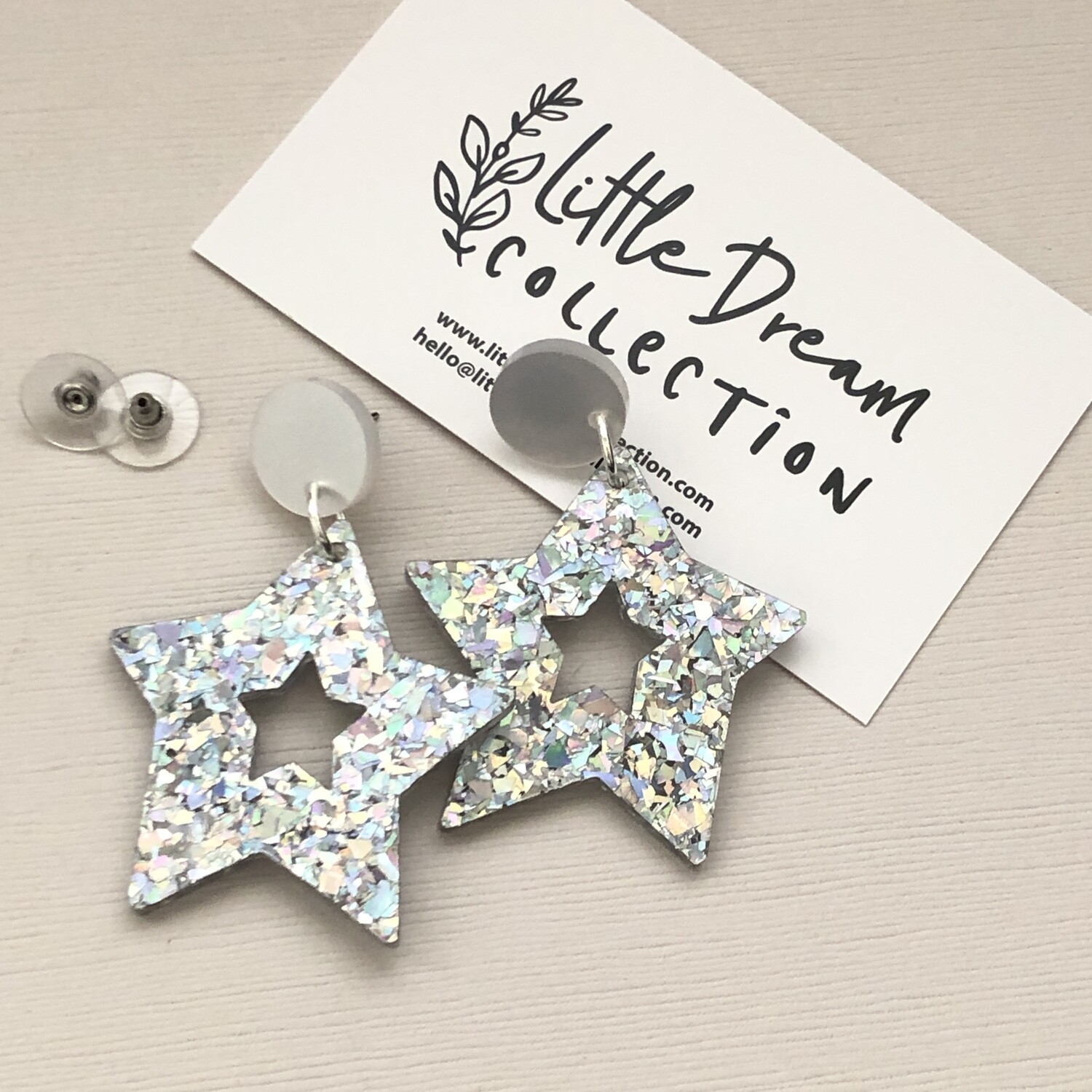 Star earrings - silver shards