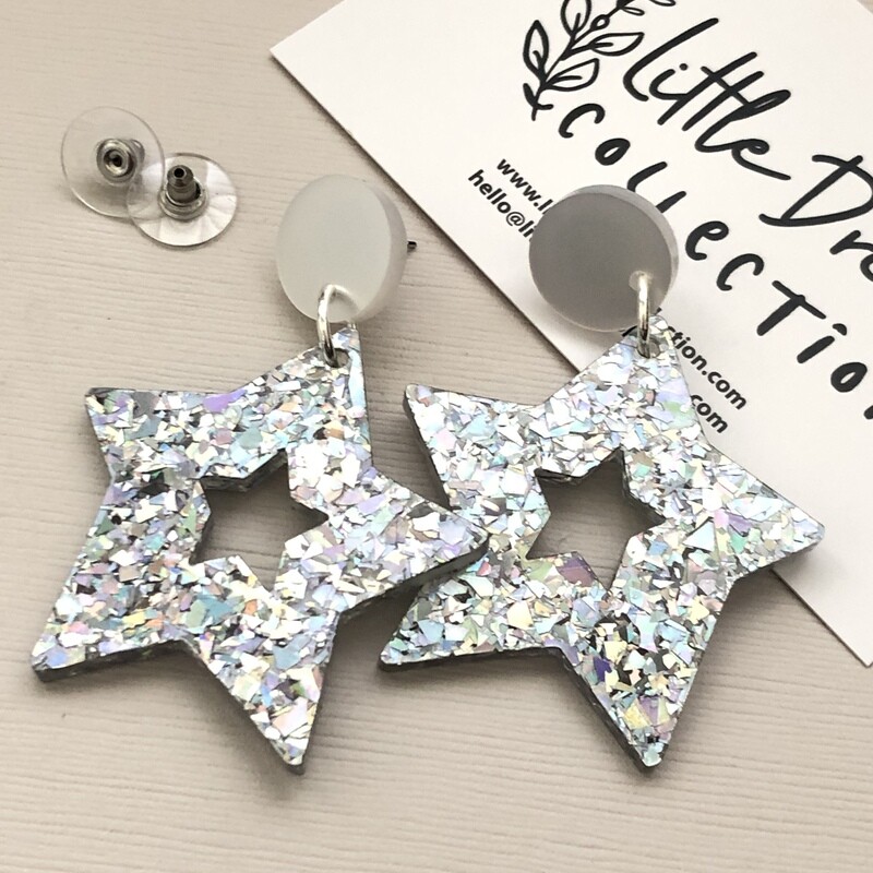 Star earrings - silver shards