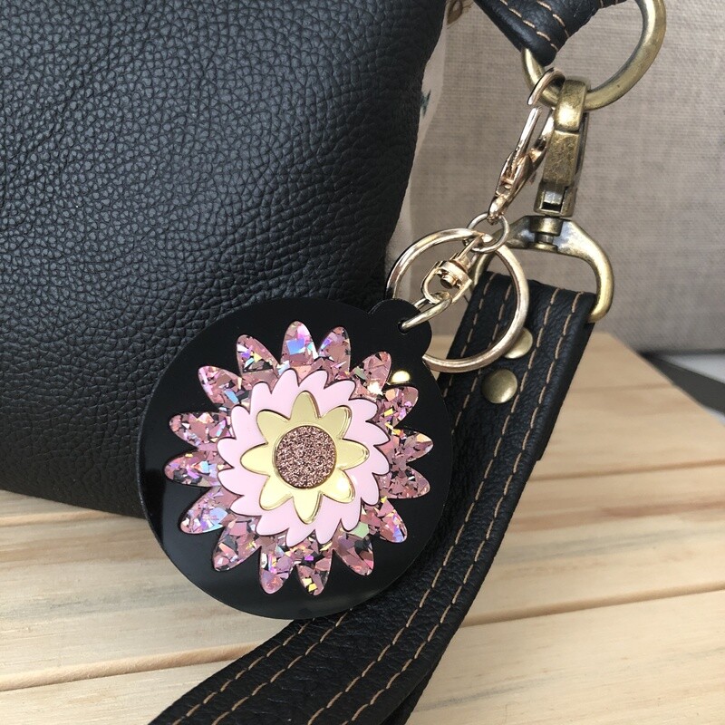 Glitter Mandala Keychain