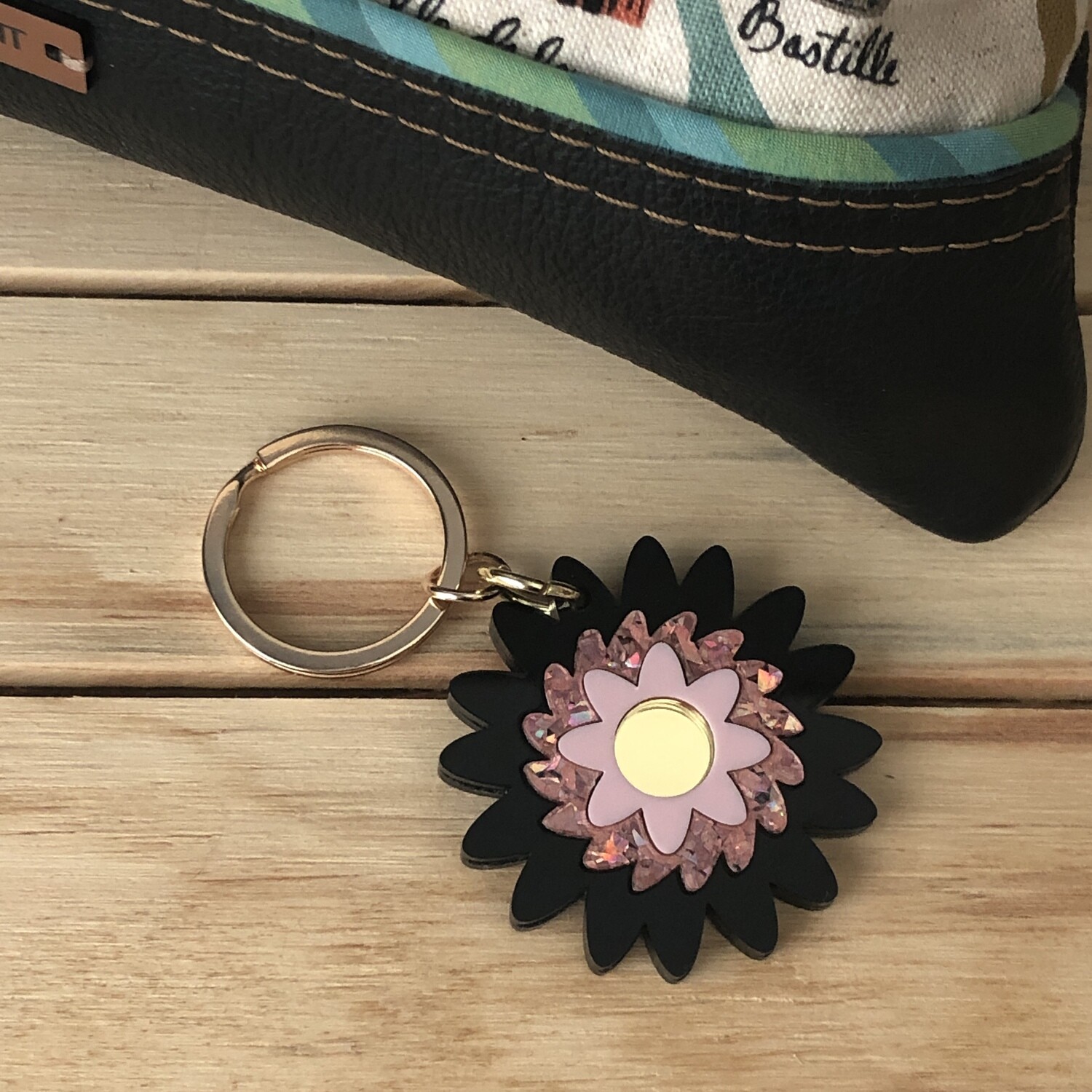 Glitter Flower Keychain | Bag bling