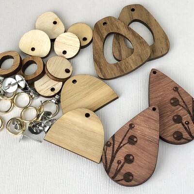 Wooden earring kit D