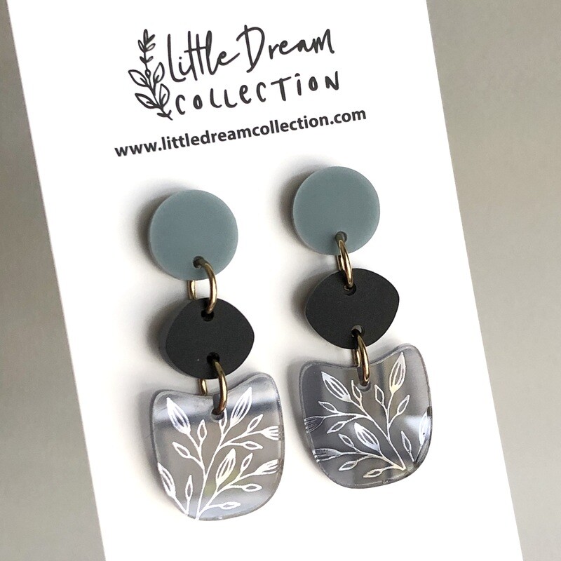 Mirror acrylic 3 piece earrings