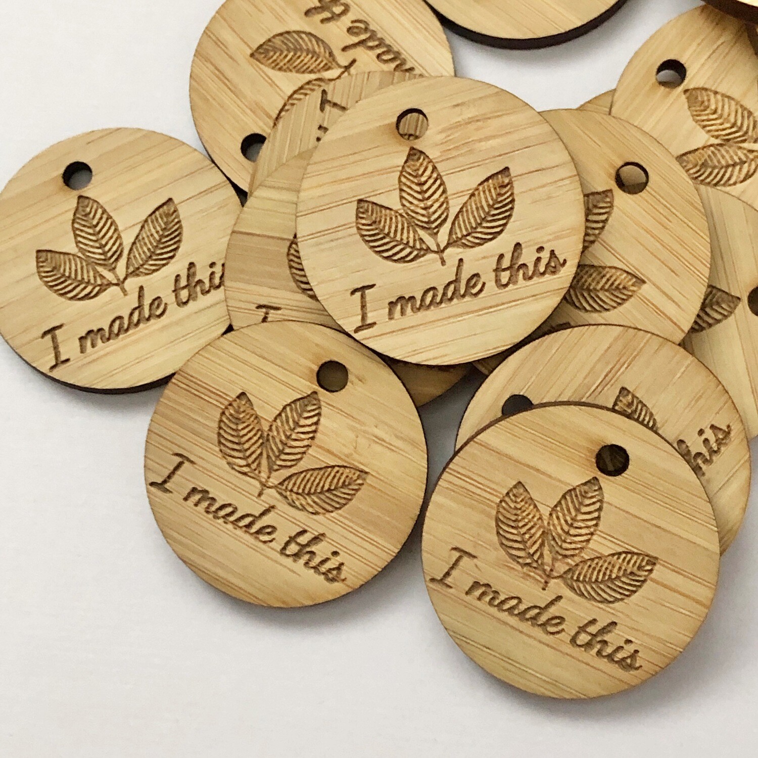 Wooden Tags &quot;I made It&quot;
