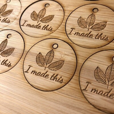 Wooden Tags "I made It"