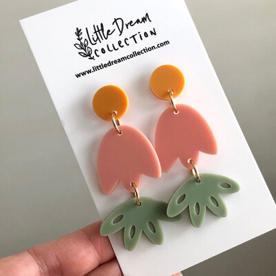 Tulip Acrylic Dangle Earrings