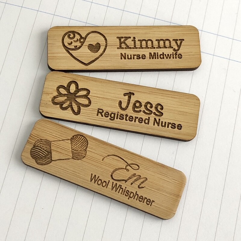 Personalised Name Badge Bamboo