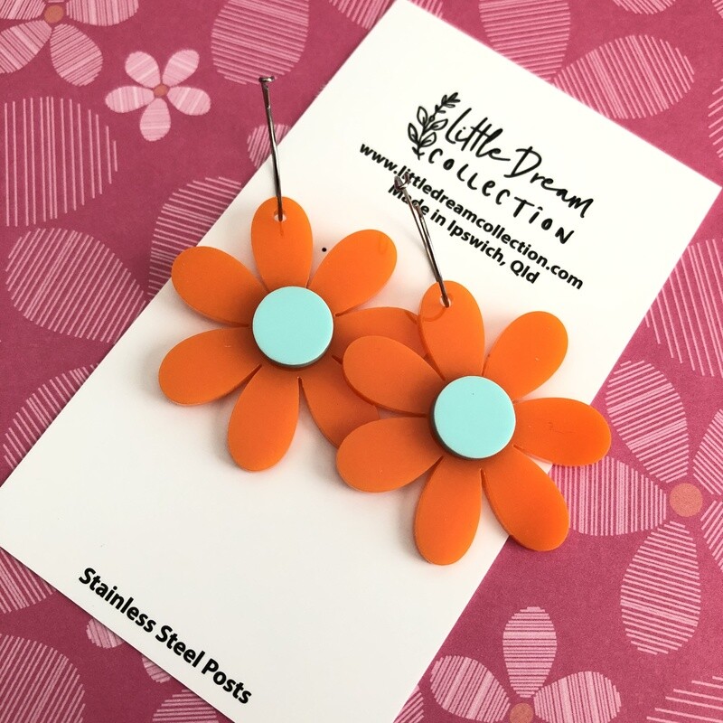 Retro Flower hoops