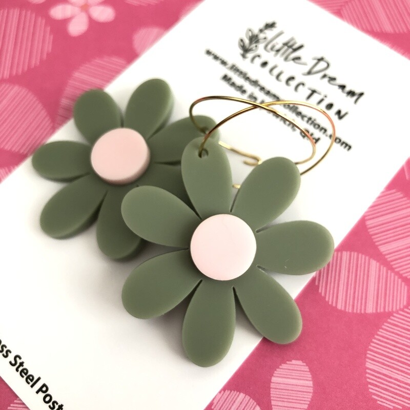 Retro Flower hoops