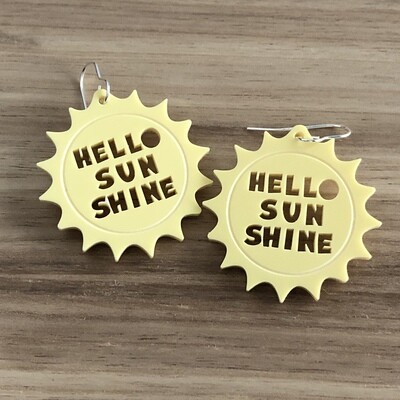Hello sunshine acrylic earrings