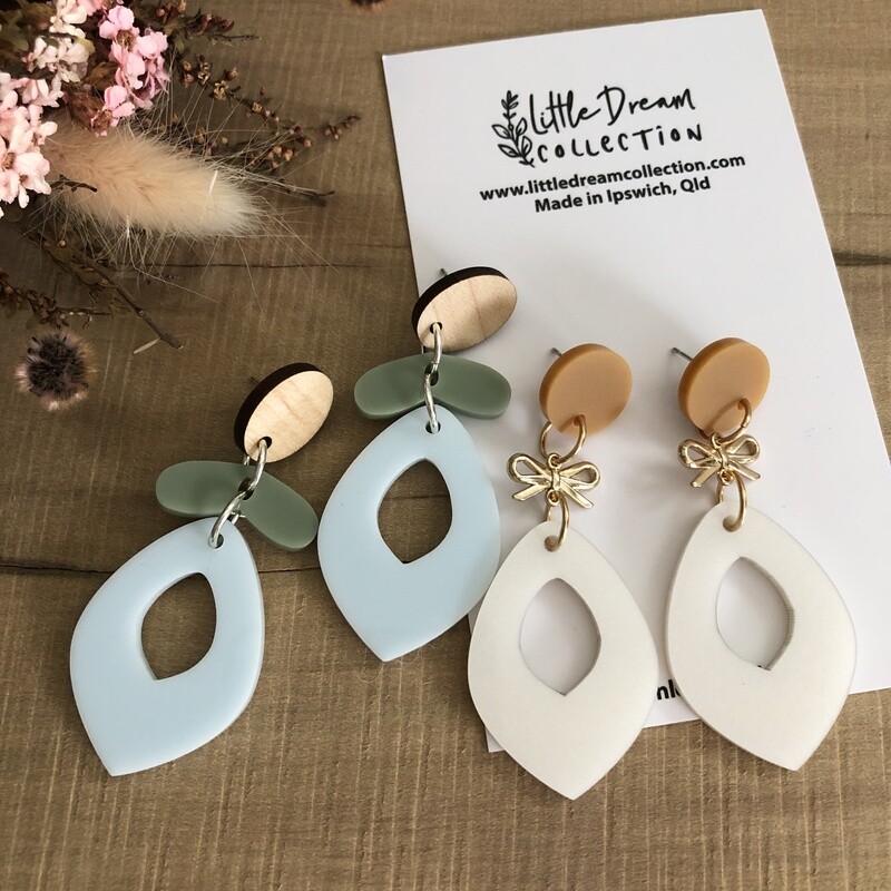 Blue Glitter Acrylic Earrings
