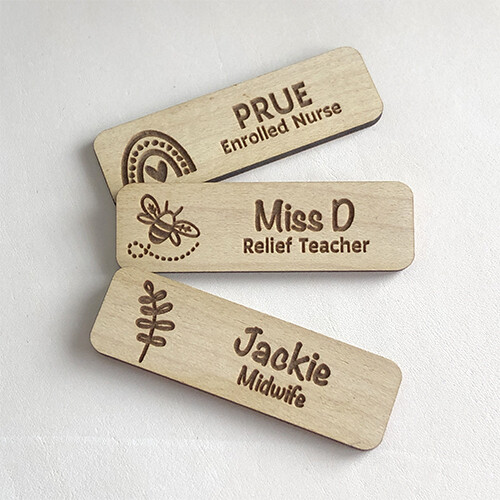 Custom Name Badge - maple