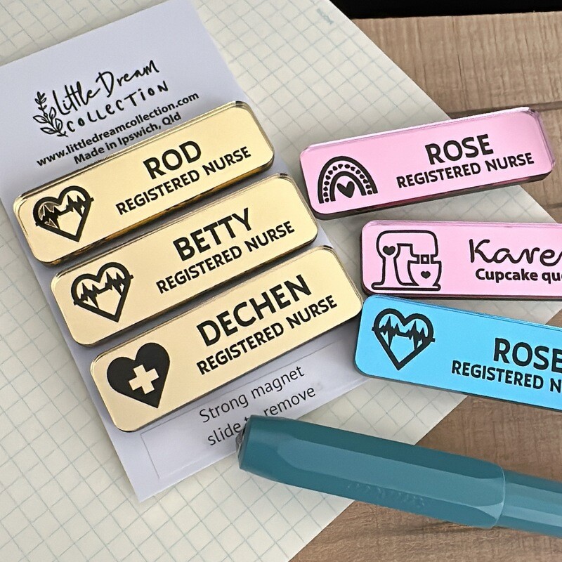 Custom  Mirror Name Badge