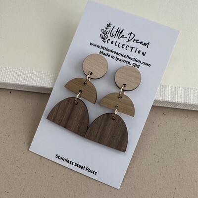Wooden earrings 2 tier