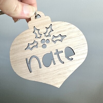 Personalised Bauble Holly