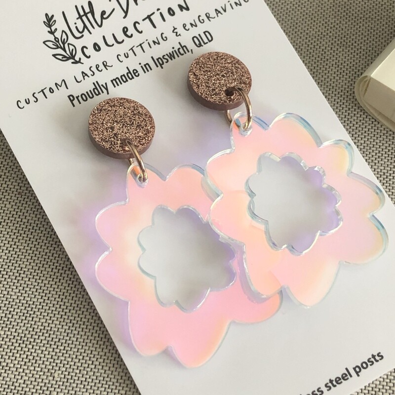Iridescent Flower Earrings