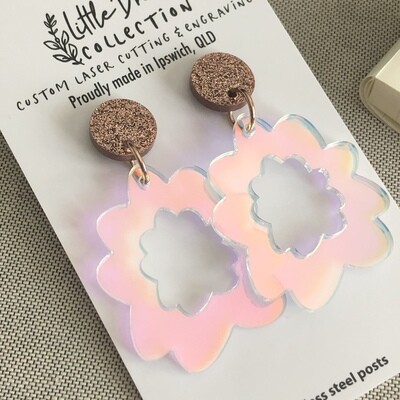Iridescent Flower Earrings