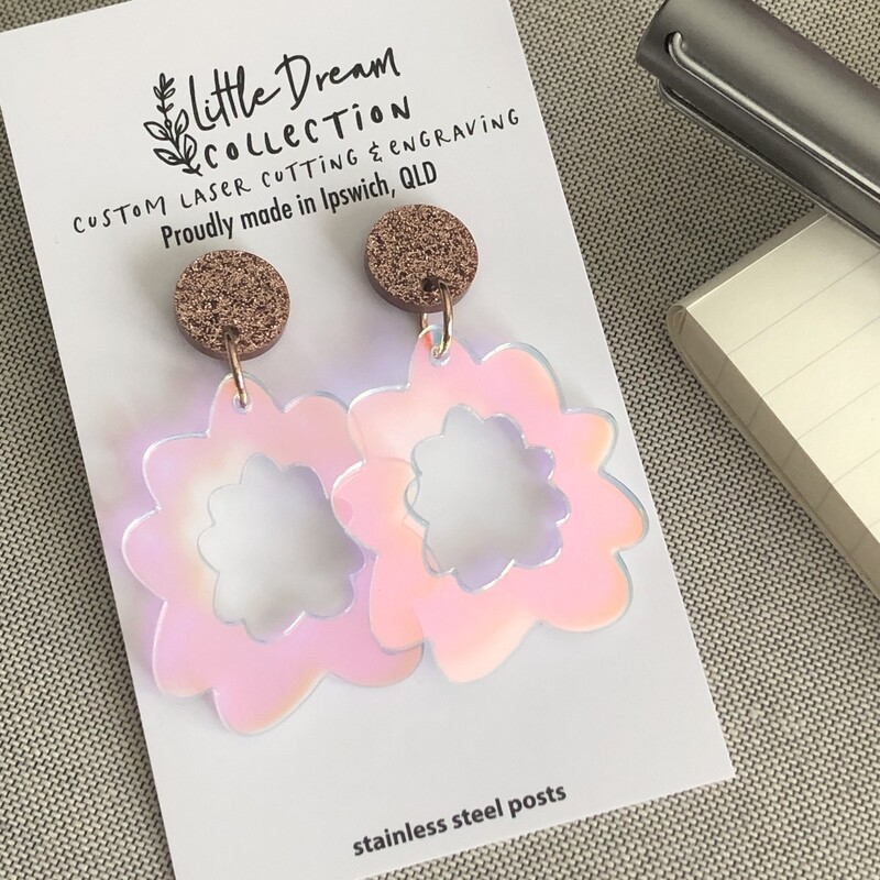 Iridescent Flower Earrings
