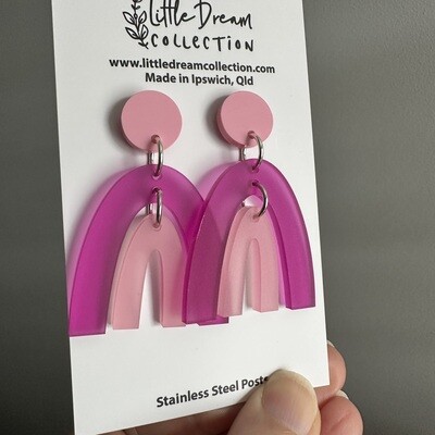Pink Arch Earrings