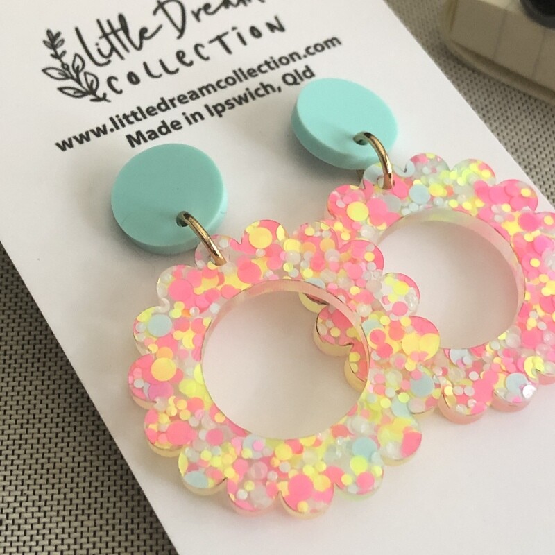 Confetti acrylic earrings