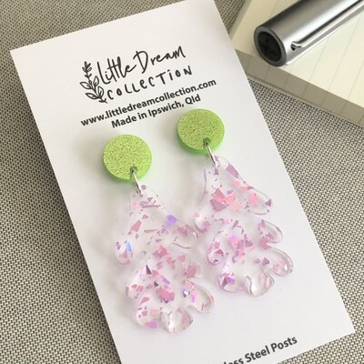 Pink shard coral earrings