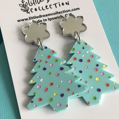 Mint dotty Christmas trees