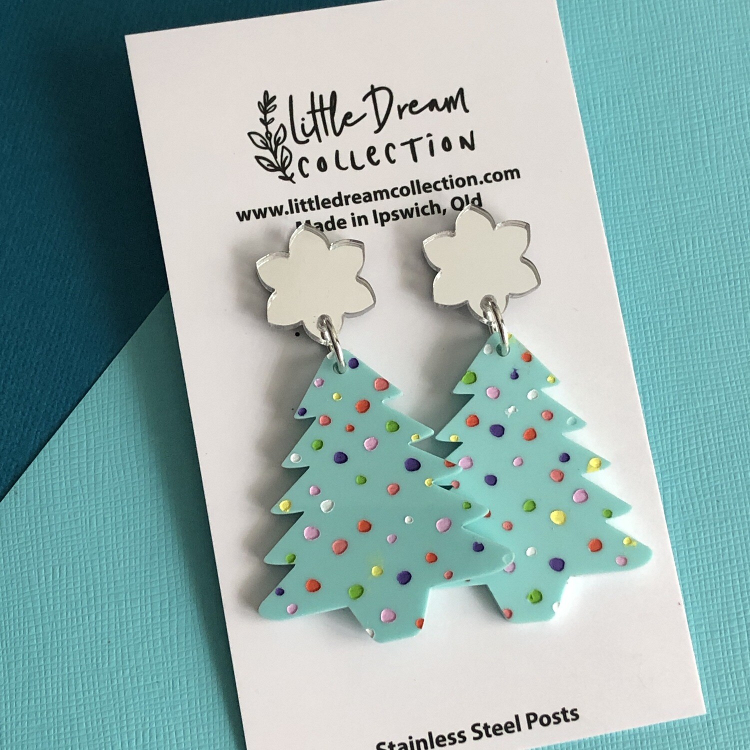 Mint dotty Christmas trees
