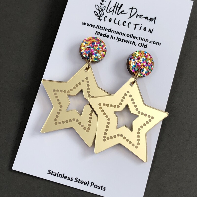 Gold Star earrings - freckles