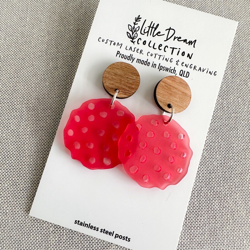 Red Frosted earrings