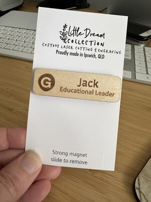 Custom Name Badge - maple