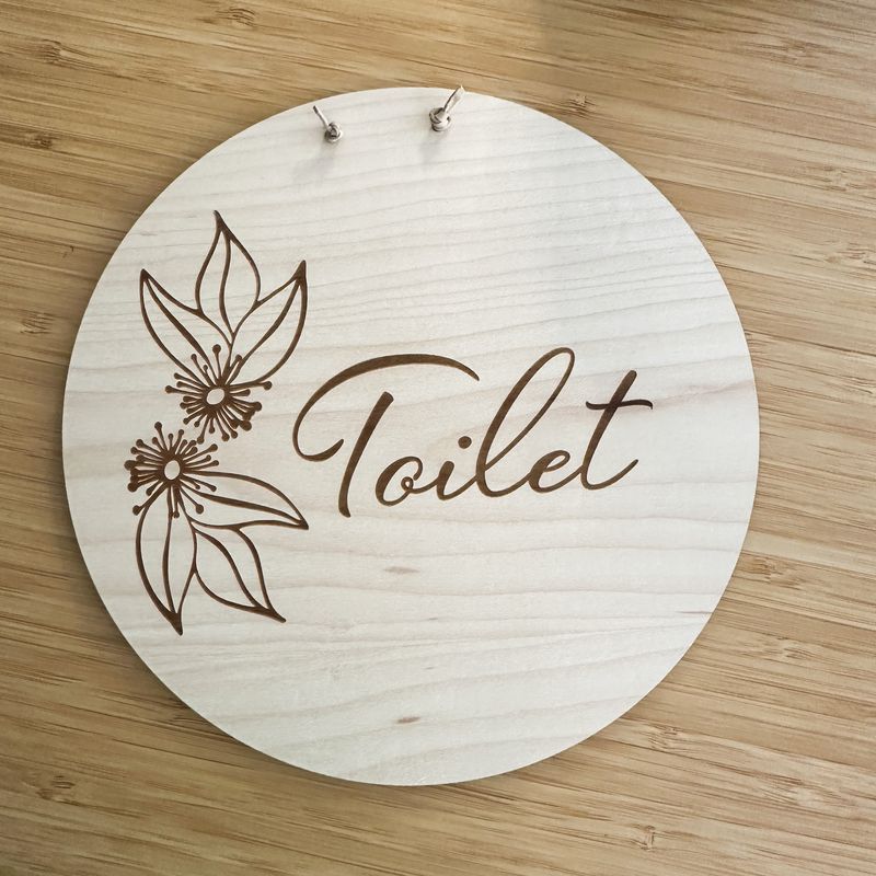 Toilet door sign