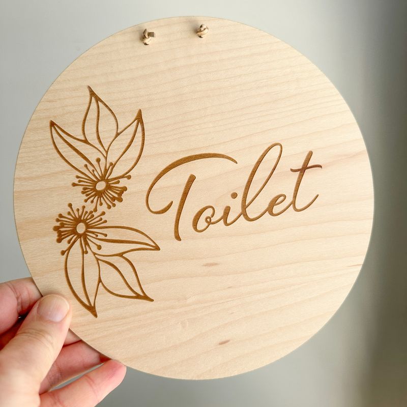 Toilet door sign