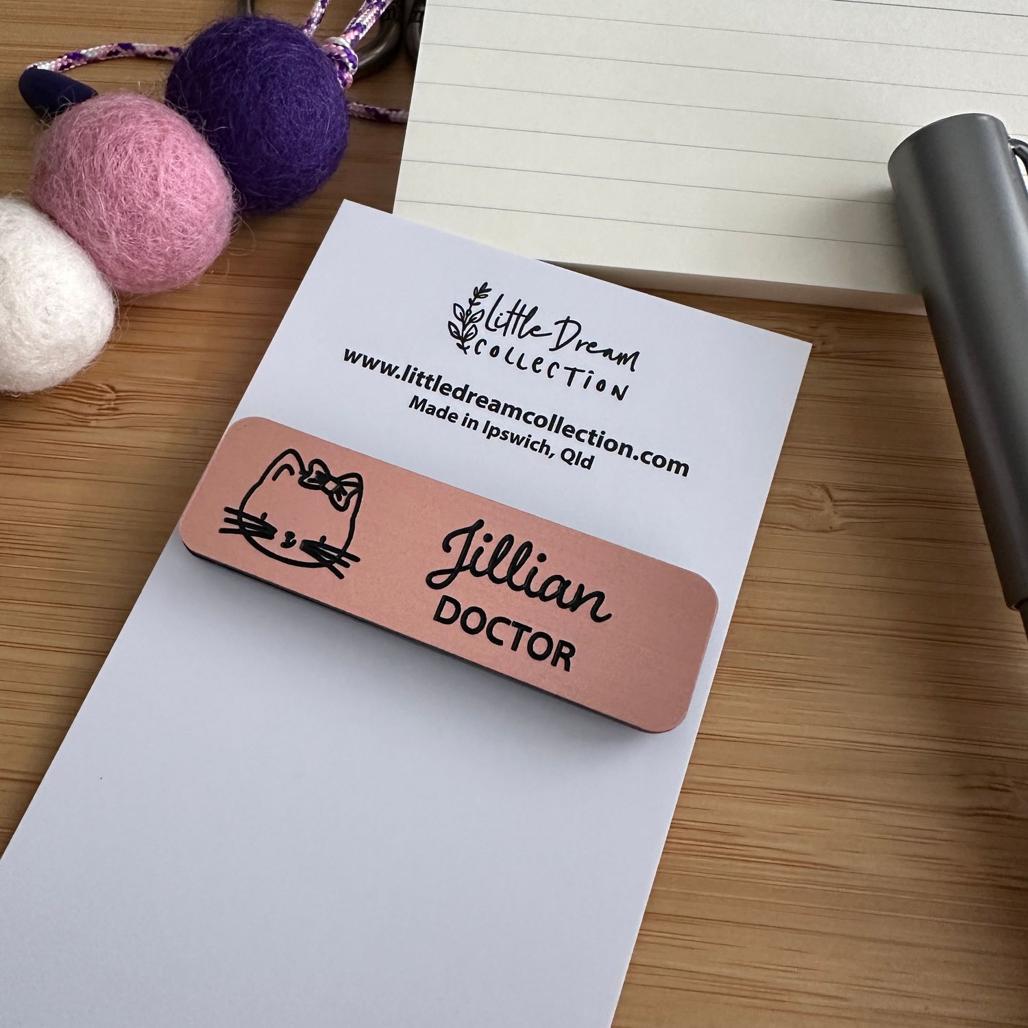 Personalised Rose Gold Metallic Name Badge