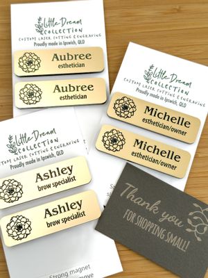 Custom Name Badge GOLD Metallic