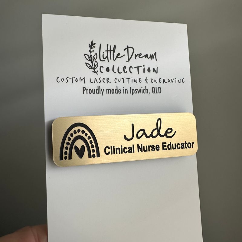 Custom Name Badge GOLD Metallic