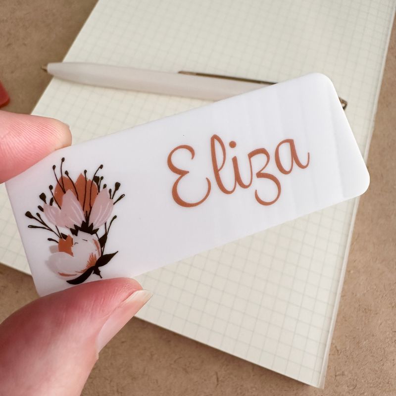 Personalised Name Badge Flower 1
