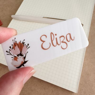 Personalised Name Badge Flower 1