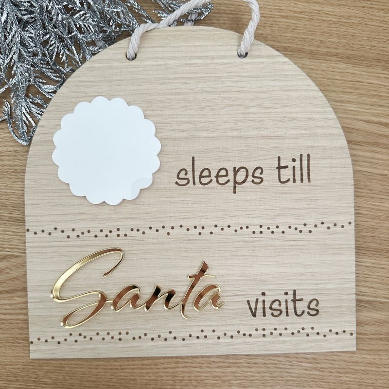 Christmas Countdown Sign Tree - Santa