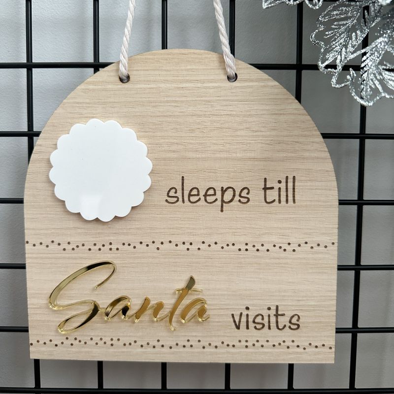 Christmas Countdown Sign Tree - Santa