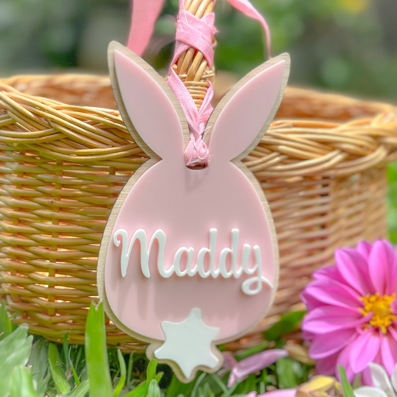 Personalised Easter Basket Tag - Pink