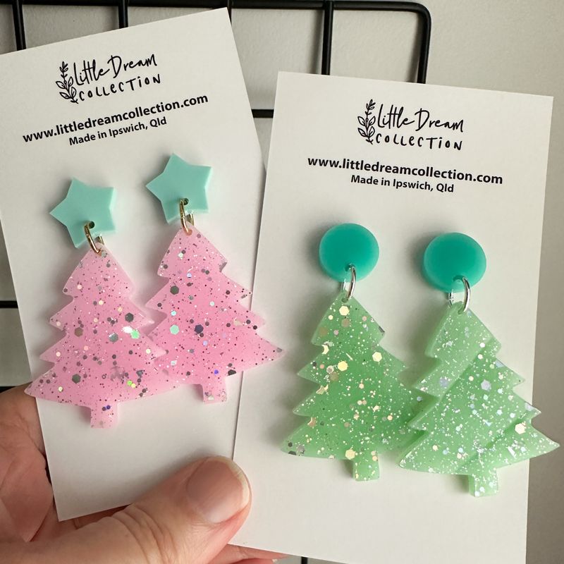 Christmas tree earrings