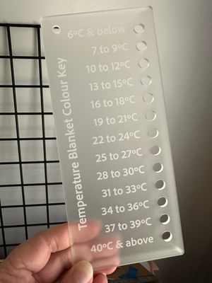 Acrylic Temperature Blanket Colour Key