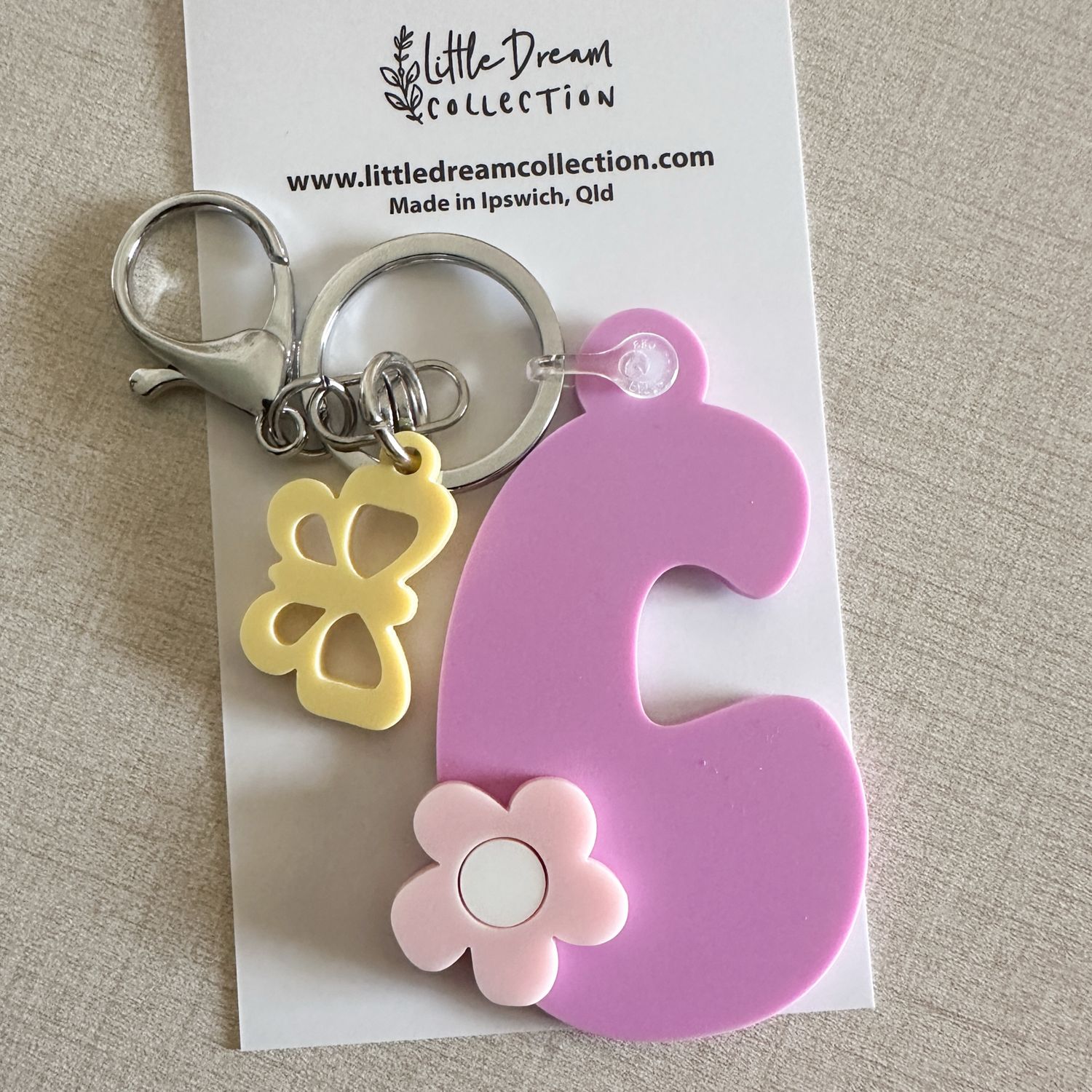 Acrylic Letter Bag Tag Keychain