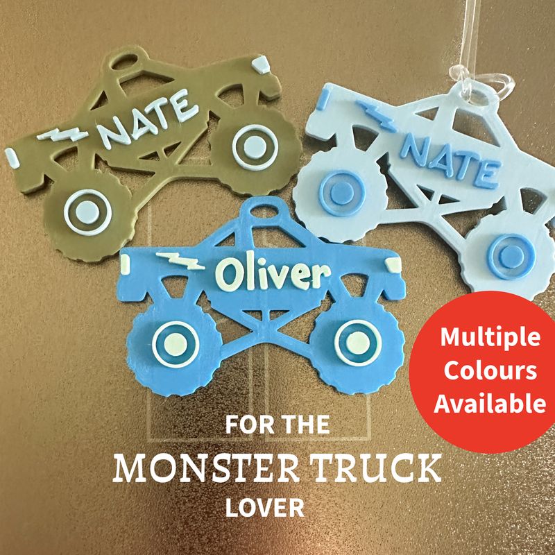 Monster Truck Bag Tag Keychain