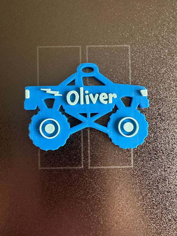 Monster Truck Bag Tag Keychain
