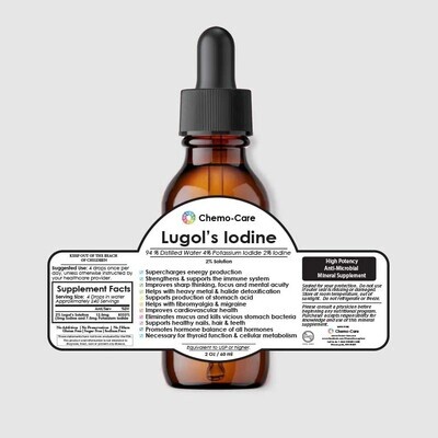 (3) Bottles - Lugol's Solution of Iodine 2% - 2 oz Bottles